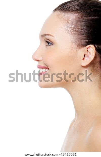 Profile Portrait Smiling Womans Face Clean Stock Photo Edit Now 42462031