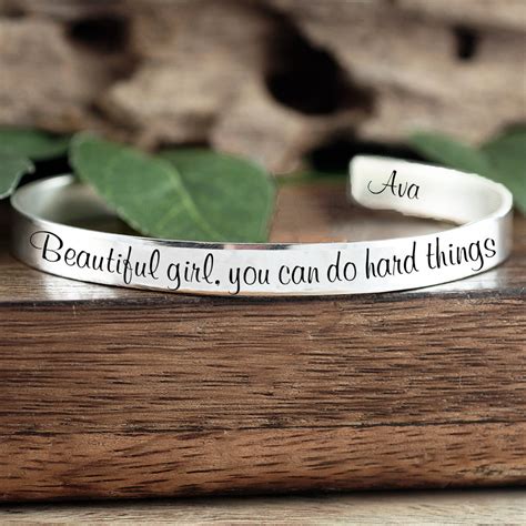 Beautiful Girl You Can Do Hard Things Quote T Motivation T