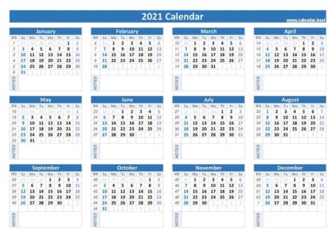 Calendar Week 2021 Excel Calendar Printables Free Blank