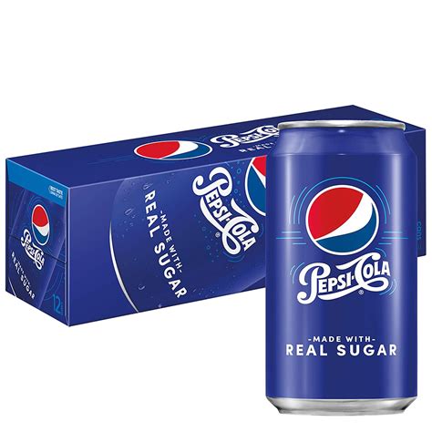 Pepsi Cola Made With Real Sugar Soda Pop 12 Oz 12 Pack Cans