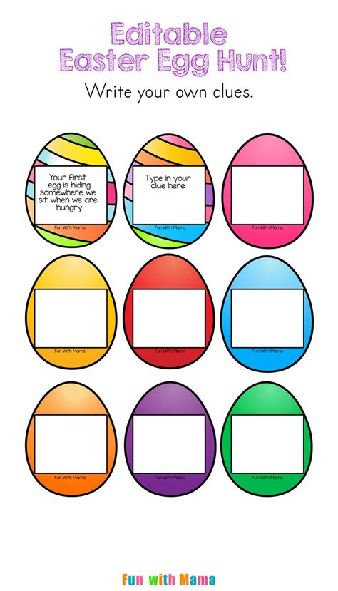 Editable Easter Egg Scavenger Hunt Fun With Mama