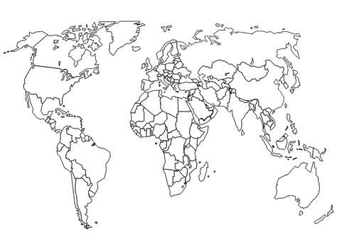 Free Printable Blank World Map With Countries Personalized Wedding