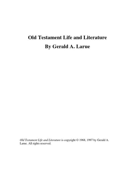 Old Testament Life And Literature Gerald A Larue Pdf Apocrypha Biblical Canon