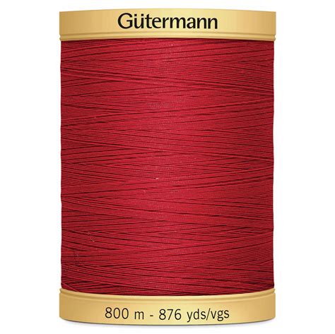 Gutermann Natural Cotton 800m Shade 2074 Bright Red Pili Pala Fabrics