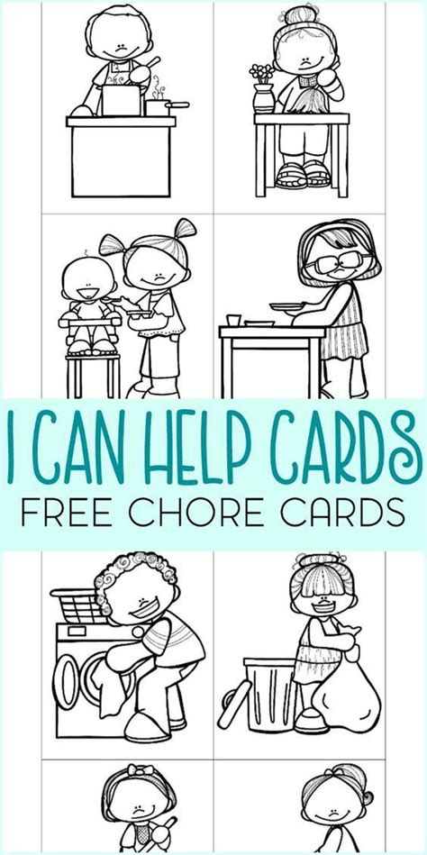 Free Printable Chore Cards I Can Help Chore Cards Printable Chore