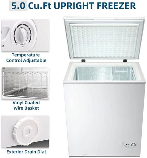 r w flame 5 0 cubic feet white chest freezer removable basket free s — r w flame