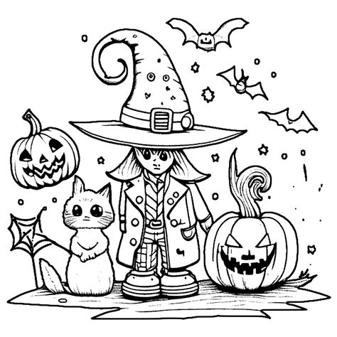 Halloween Coloring Page · Creative Fabrica