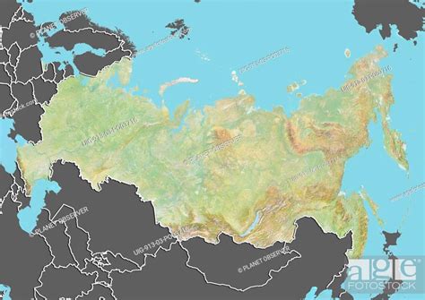 Relief Map Of Russia With Border And Mask This Image Was Compiled From Data Acquired By Landsat
