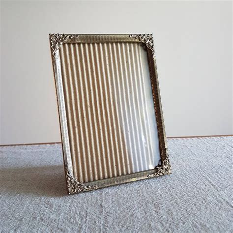 5 X 7 Gold Tone Metal Picture Frame W Ornate Etsy Canada Metal