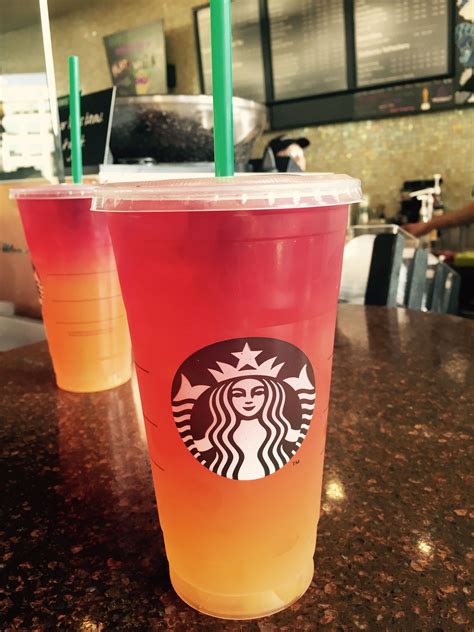 Coachella Sunset Refresher Iced Starbucks Drinks Healthy Starbucks