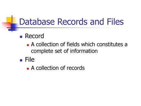 Database And Record Structure Ppt Download