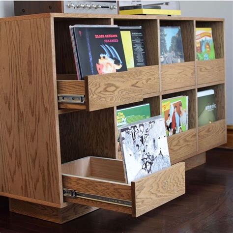 Diy record player furniture project compilation 10 projects ideas. Custom Woodwork Record Storage Cabinet with Accuride Drawer Slides | Record storage, Vinyl ...
