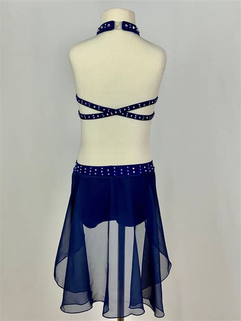 Lyricalcontemporary Navy Blue 2 Piece Competition Dance Costume Cl