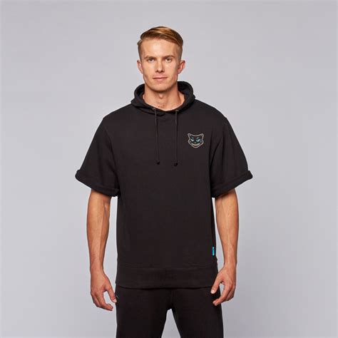 Alleycat French Terry Short Sleeve Hoodie Black S Brand Black