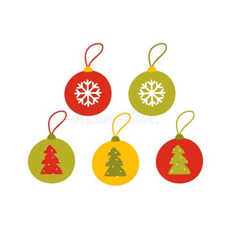 Simple Christmas Decoration Icon Set Stock Vector Illustration Of