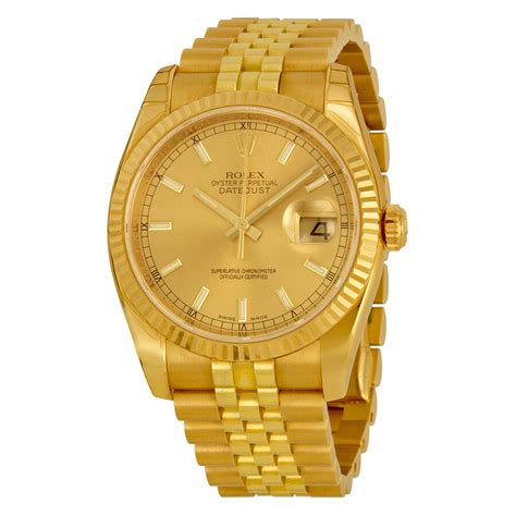 This watch was produced in 1988. Rolex Datejust Automatic Gold Dial 18kt Yellow Gold Watch 116238CSJ - Datejust - Rolex - Watches ...