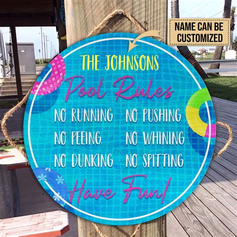 Personalized Pool Rules Sign Pool Wood Sign Beach Sign Wood Etsy