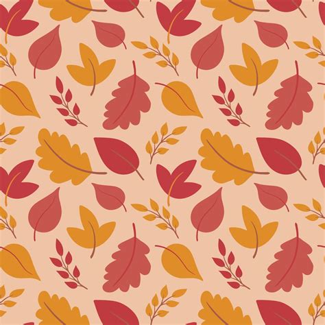 Cute Autumn Seamless Pattern Background With Colorful Falling Leaves