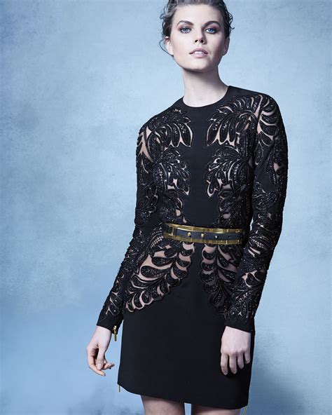 Elie Saab Long Sleeve Lace Cutout Cocktail Dress In Black Lyst