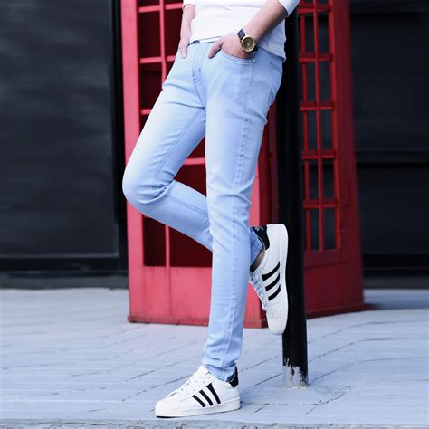 מוצר Fashion Brand Mens Skinny Jeans Man Classic Slim Fit Stretch