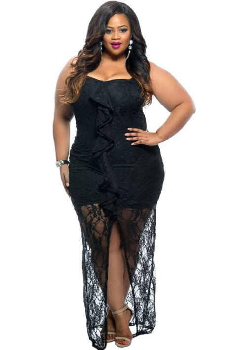 Cfanny 2016 New Plus Size Dress Womens Sexy Sweetheart Ruffle Detail