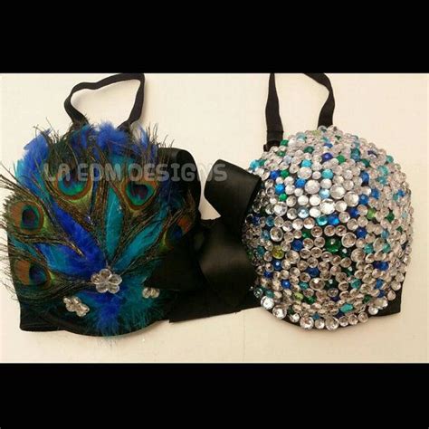 Bedazzled Peacock Inspired Rave Bra By Laedmbras On Etsy Rhinestone