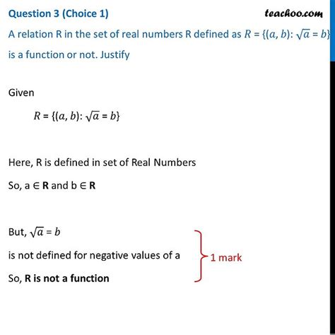 A Relation R In The Set Of Real Numbers R Defined As R A B Root