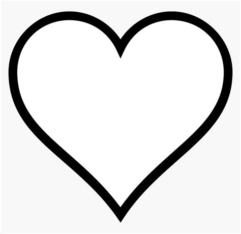 Heart Clipart Black And White Outline White Love Heart Vector Hd Png