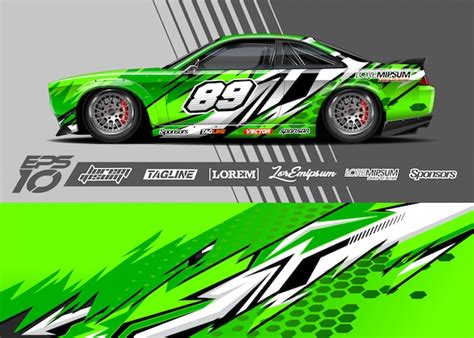 Premium Vector Car Wrap Decal Graphic Design Abstract Stripe Racing