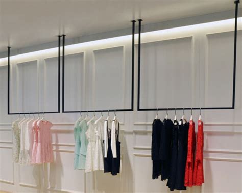 Ceiling Hanging Clothes Display Rack For Shop Retail Clothing Racks