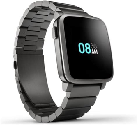 Pebble Time Steel Smartwatch Zwart Met Metalen Strap