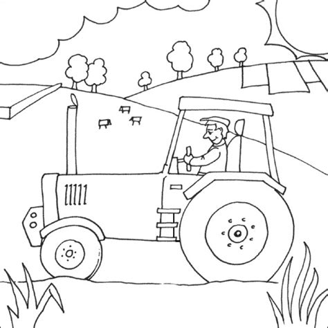 Coloriage tracteur à imprimer dans les dessin de tracteur facile a faire. Coloriage Tracteur dans le Champs dessin gratuit à imprimer