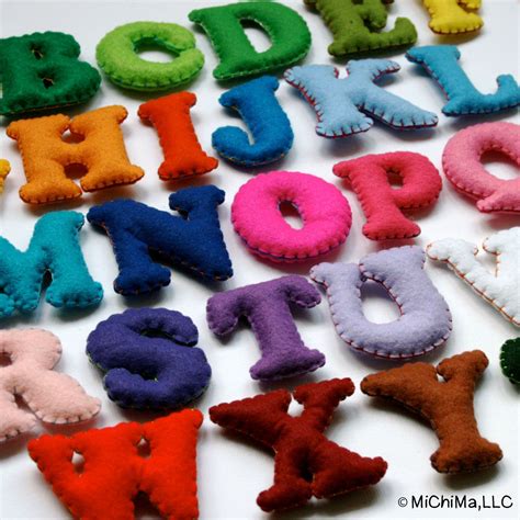 Stuffed Felt Alphabet Letter Set In A Reusable Drawstring Bag Etsy