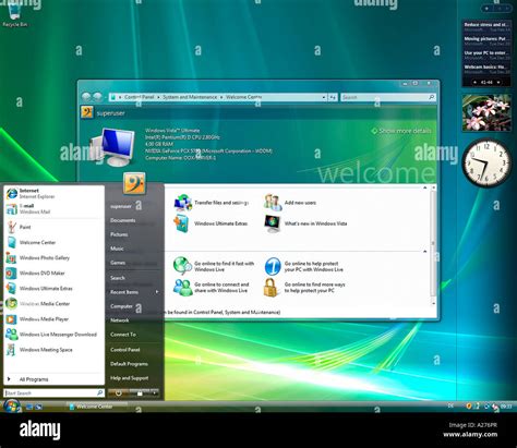 Microsoft Windows Vista Versión En Inglés El Escritorio Y El Menú