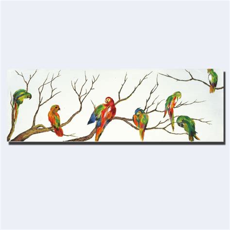 Nordic Bird Canvas Paintings Large Size Colorful Abstract Bird Pop Art