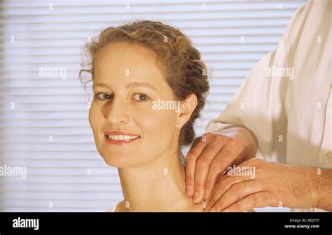 Woman Receiving Massage Portrait Stock Photo Alamy