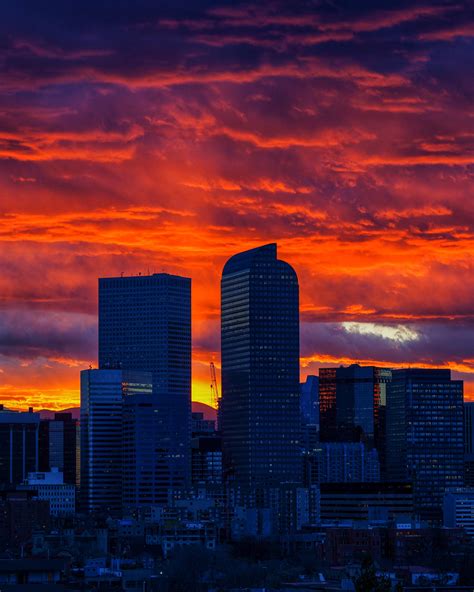 Downtown Denver Sunset On Fire Tonight Rdenver