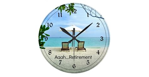 Aaah Retirementrelaxing At The Beach Large Clock Zazzle