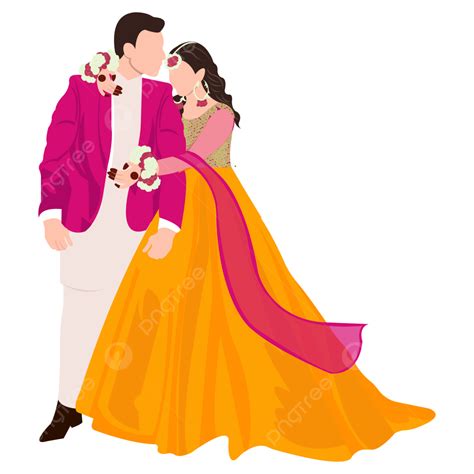 Indian Wedding Couple Outfits Traditional Bride And Groom Welcome Image