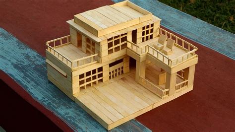 How To Make A Modern Popsicle Sticks House Youtube