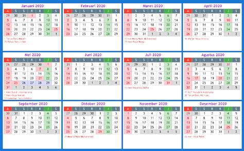 Kalender 2020 Indonesia Jawa Lengkap 12 Bulan Dengan Gambarnya Sosialpost