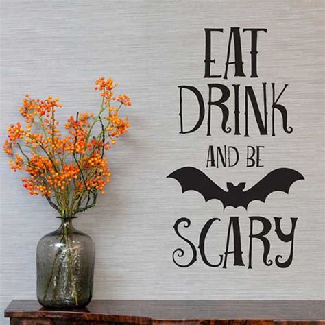 Removable Diy 3d Bats Letters Halloween Decorative Wall Sticker Living
