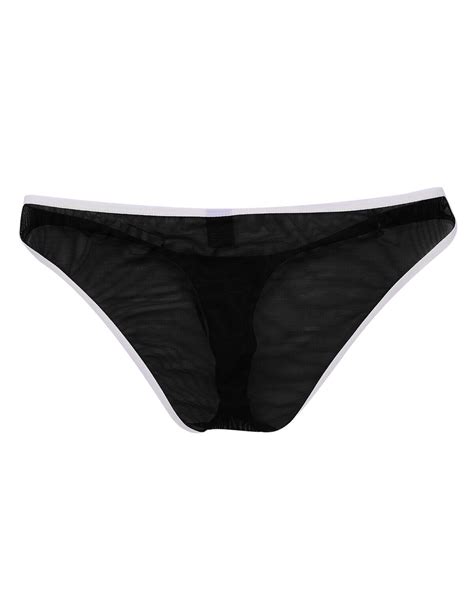 Men S Mesh Sheer Bulge Pouch Bikini Boxer Briefs Underwear Underpants