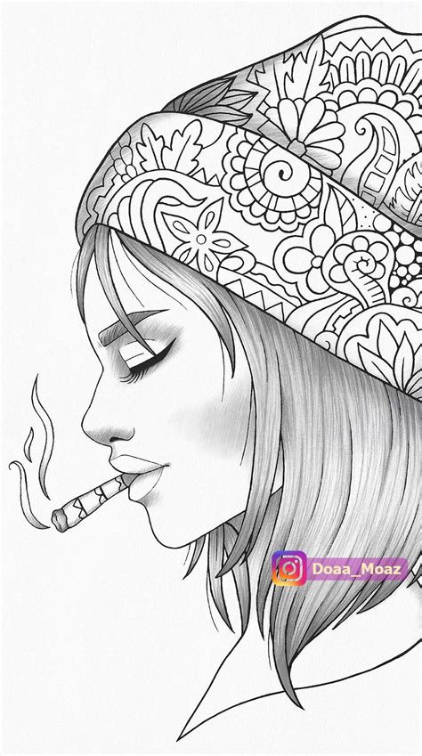 Pin Up Girl Coloring Pages For Adults
