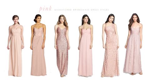 Pink Mismatched Bridesmaid Dresses