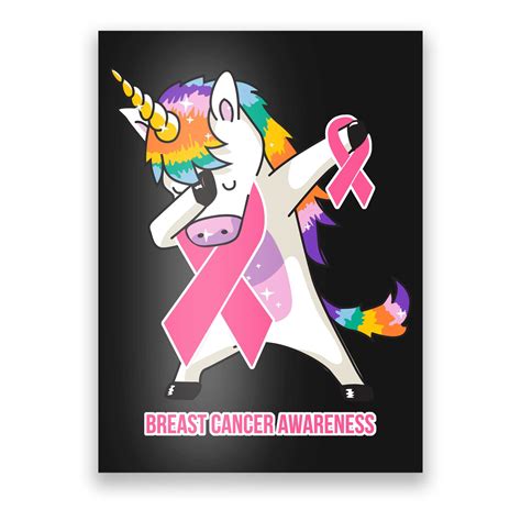 Inspirational Breast Cancer Awareness Unicorn Poster Teeshirtpalace