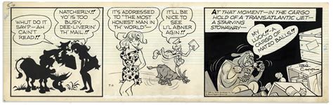 Lot Detail Pair Of Lil Abner Comic Strips Featuring Abner And Daisy Mae 8 And 9 July 1966