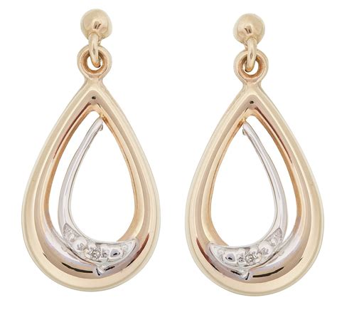 Revere 9ct Gold Diamond Accent Drop Earrings Reviews