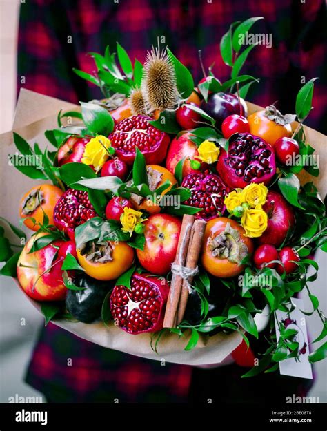 Fruit Bouquet Made From Mixed Fruits Stock Photo Alamy