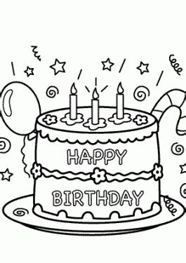 Paint this picture colorful and join in the birthday joy. Birthday coloring pages for kids / Birthday Party Coloring ...